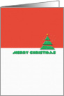 Merry Christmas Mini Christmas Tree and Snow Holiday Greetings card