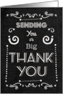 Thank You Chalkboard Style Typography and Swirls card