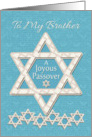Happy Passover to Brother Joyous Passover Star of David Pattern card