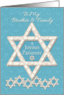 Happy Passover Brother & Family Joyous Passover Star of David Pattern card