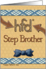 Father’s Day for Step Brother Fun Bowtie Masculine Patterns card