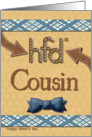 Father’s Day for Cousin Fun Bowtie Masculine Patterns Scrapbook Style card
