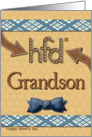 Father’s Day for Grandson Fun Bowtie Masculine Patterns card