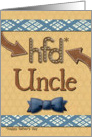 Father’s Day for Uncle Fun Bowtie Masculine Patterns card