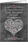 Engagement Congratulations to Step Daughter Chalkboard Look Word Art card