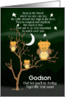 Get Well Soon Godson for Kids Fantasy Animal Tiger Owl card