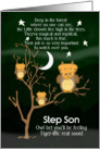 Get Well Soon Step Son for Kids Children’s Fantasy Animal Tiger Owl card