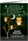 Get Well Soon for Great Nephew for Kids Fantasy Animal Tiger Owl card