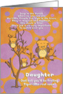 Get Well Soon Daughter Cute for Kids Fantasy Animal Tiger Owl card