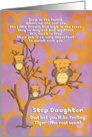 Get Well Soon Step Daughter for Kids Cute Fantasy Animal Tiger Owl card