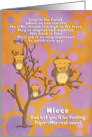 Get Well Soon for Niece for Kids Cute Fantasy Animal Tiger Owl card