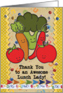 Thank You to School Cafeteria Worker Lunch Lady Veggies card