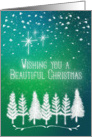 Merry Christmas Beautiful Christmas Trees and Snow Pretty Nature card