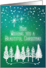 Merry Christmas to Mum Beautiful Christmas Trees and Snow Pretty card