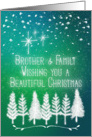 Merry Christmas to Brother & Family Beautiful Christmas Trees and Snow card
