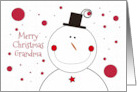 Grandma Christmas Smiling Happy Snowman with Top Hat card