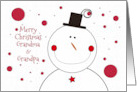 Grandma & Grandpa Christmas Smiling Snowman with Top Hat card