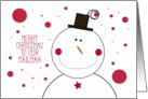 Merry Christmas to our Mailman Smiling Snowman with Top Hat card