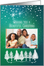 Merry Christmas Custom Photo Beautiful Trees & Snow Photo Card