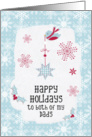 Happy Holidays to Both of my Dads Snowflakes Pretty Winter Scene card