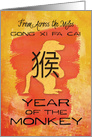 Chinese New Year From Across the Miles Year of the Monkey card