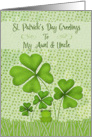 Happy St. Patrick’s Day to Aunt and Uncle Four Leaf Clovers Frog card
