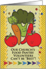 Thank You Church Food Pantry Volunteers Colorful Veggies and Patterns card