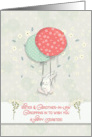 Happy Easter Sister & Brother-in-Law Bunny Floating with Big Balloons card