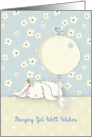 Get Well Soon Bunnies & Bird Balloon Flowers Cute card