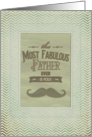 Happy Father’s Day Fabulous Father Vintage Mustache Chevron Frame card