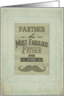 Happy Father’s Day Partner Fabulous Father Vintage Mustache Chevron card