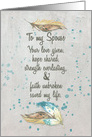 Thank You to Spouse Helping Me Fight Cancer Love,Hope,Faith.Feathers card