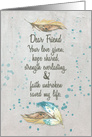 Thank You for Friend Helping Me Fight Cancer Love,Hope,Faith.Feathers card