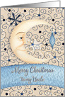 Merry Christmas to Uncle Crescent Moon, Stars, and Ornament card