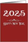 2023 Happy New Year Sparkling Burgundy Sophisticated Modern card