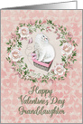 Happy Valentine’s Day to Granddaughter Pretty Kitty Hearts and Flowers card