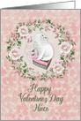 Happy Valentine’s Day to Niece Pretty Kitty Hearts Roses card