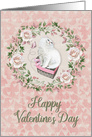 Happy Valentine’s Day Pretty Kitty Hearts Roses card