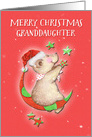 Merry Christmas to Granddaughter Adorable Teddy Bear Moon and Stars card
