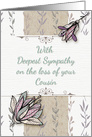 Sympathy for the loss of Cousin Pretty Flowers card