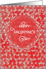 Happy Valentine’s Day Lots of Hearts with Pretty Wreath card