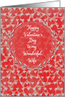Happy Valentine’s Day to Wife Lots of Hearts with Vine Wreath card