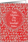 Happy Valentine’s Day to Partner Lots of Hearts with Vine Wreath card