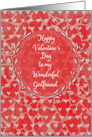 Happy Valentine’s Day to Girlfriend Lots of Hearts with Vine Wreath card