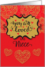 Happy Valentine’s Day to Niece You Are Loved Sentimental Hearts card