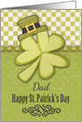 Happy St. Patrick’s Day to Dad Shamrock Wearing Hat Green Patterns card