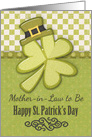 Happy St. Patrick’s Day to Mother-in-Law to Be Shamrock Wearing Hat card