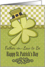 Happy St. Patrick’s Day to Father-in-Law to Be Shamrock Wearing Hat card