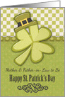 Happy St. Patrick’s Day to Mother and Father-in-Law to Be Shamrock card