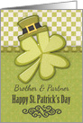 Happy St. Patrick’s Day to Brother and Partner Shamrock card